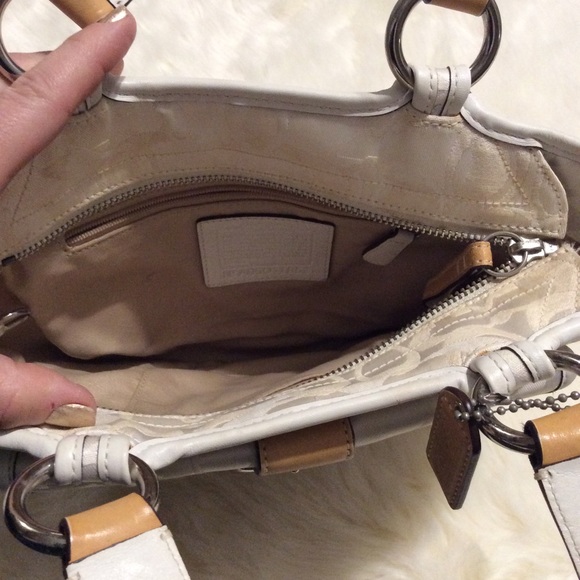COACH White Signature C Tan Leather BAG Hangtag - Picture 3 of 10